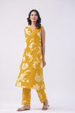Gosriki Women'S Rayon Viscose Straight Printed Kurta With Pant (Teras Yellow-Vks01-Gs_Xxl_Yellow_Xx-Large),Yellow,2,B0DZ2VN2Z9