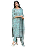 Gosriki Women'S Rayon Blend Straight Printed Kurta With Pant & Dupatta (Karwaan Grey-Gs_Xl_Grey_X-Large),Grey,,B0DC6KTFFB