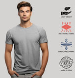 ADRO T Shirts Pack of 2 Mens Tshirts Cotton T Shirts for Men Tshirt T-Shirts Combo T Shirts Tshirts for Men Plain Solid Tshirts Grey Beige Tshirt for Men RCM2-PLN-GR-BE-XL,Grey,Beige