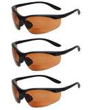 Calabria 91348 3 Pack Bulk Bifocal Safety Glasses +1.50 Copper Orange Men Women Wraparound Eye Protection Protective Eyewear
