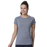 Enamor E089 Athleisure Slim Active Tee,Navy Mel W/ Balance Apparel,S