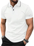 Leriya Fashion Solid Regular Fit Casual Old Money Polo t Shirt for Men (LF-MT-1124_White L)