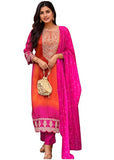 Gosriki Women'S Rayon Viscose Straight Bandhani Embroidered Kurta With Pant & Dupatta (Lasivan Pink-Vks05-Gs_4Xl_Pink_Xxxx-Large),Pink,4,B0F8ZSBZPT