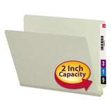 Extra Heavy Pressboard Folders, Straight Cut, End Tab, 2 Cap, Ltr, GG, 25/Bx