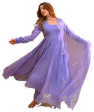 Gosriki Women'S Rayon Viscose Solid Anarkali Kurta With Pant & Dupatta (Tuntun Blue-Gs_S_Blue_Small),Blue,,B0DRZLB85R