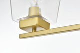 Living District Merrick 4-Light Iron & Glass Bath Sconce In Black/Clear