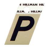 Hillman 840524 1.25 Inches Letter P Angle Cut Self Adhesive Sign, Gold and Black Aluminum, 1.375x1.125 Inches 1-Sign