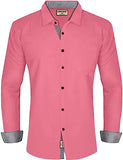 Lookmark Men'S Cotton Blend Pink Color Stitched Solid Full Sleeve Shirt(Amzn-Shirt 55-Xl)