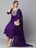Gosriki Women'S Embroidered Kurti & Kurti Pant Dupatta Set Combo Pack Of 2 (Kasturi Begani & Kari Black-Gs_S_Multi_Small),Multicolour,,B0D17WK695