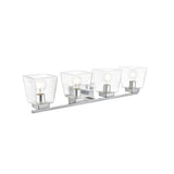 Living District Merrick 4-Light Iron & Glass Bath Sconce In Chrome/Clear
