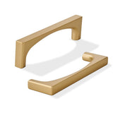 khtumeware 2 Pack Solid Handles 4-Inch(102mm) Brushed Gold Cabinet pulls Kitchen Cabinet Handles, Cabinet Pulls Kitchen Cabinet