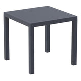 Compamia Ares 31 Square Resin Patio Dining Table in Dark Gray, Commercial Grade