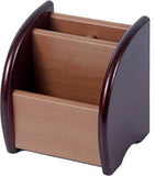 BSBDA Wooden Pen Stand Office Stationery Mobile Holder for Office Desk (Brown)