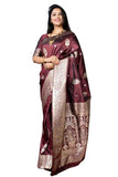 GRECIILOOKS Womens Jacquard Cotton Silk Saree (GL-S2375-MAROON)