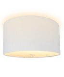 Moderne Flush Mount Conversion Kit 16w White Linen Drum Lampshade