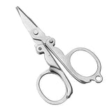 GRETHE Office Scissors Portable Folding Scissors Mini Folding Travel Scissors Handmade Paper Silver Steel Scissors