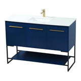 Elegant Decor Sloane 48 Mdf And Steel Single Bathroom Vanity In Blue