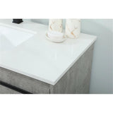 Elegant Decor Sloane 40 Mdf And Steel Single Bathroom Vanity In Concrete Gray