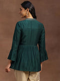 Libas Women'S Silk Blend Woven Design A-Line Kurti (29155 Green Green S