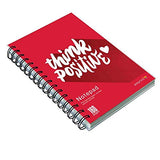 Askprints Unruled Wire Bound Planner Spiral Notebook Personal Diary Doodle Notes | Theme Positive Quotes | (A 160 Pages, Red