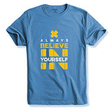Adro Believe In Yourself Printed T-Shirts For Men & Women (Rnr-S35-Bel-Sk_Skyblue_S)