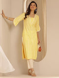 Libas Women'S Viscose Rayon Printed Regular Kurtas (29842 Yellow Yellow M