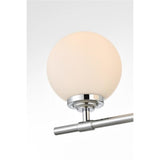 Living District Ansley 4-Light Iron & Glass Bath Sconce In Chrome/Frosted White