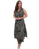 Gosriki Women'S Rayon Viscose A-Line Printed Kurta With Palazzo (Vepari Black-Gs_Xl_Black_X-Large),Black,,B0F28W8R9W