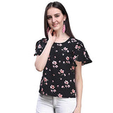 Oomph! Women'S Crepe Tunic Top - Charcoal Black,Charcoal Black,Charcoal Black,M