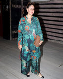 Anni Designer Women'S Chanderi Cotton Straight Printed Co-Ord Set (Kareena Green Co-Ord-Nkl_L_Green_Large),Green,L,Calf Length,Classic,Kurta