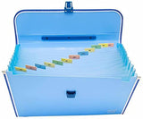 Shb Plastic Presents The Plastic File 13 Folder F|C Expanding Bag With Handle 1111 (Set Of 1) Durable Blue Document Organizer
