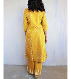 Gosriki Women'S Rayon Viscose A-Line Printed Kurta With Palazzo (Chaurya Yellow-Gs_M_Yellow_Medium),Yellow,,B0FDBGRNGK