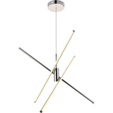 Elegant Lighting Living District Sonya 3-Light Modern Aluminum Pendant In Polished Nickel Finish