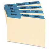 Oxford 04613 Laminated Tab Index Card Guides, Monthly, 1/3 Tab, Manila, 4 x 6, 12/Set (OXF04613)