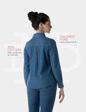 Inkd Women'S Regular Fit Shirt (Inkaw23Wsh-027_Blue Sea,Blue Sea,Blue Sea,S
