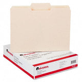 Universal File Folders, 1/3 Cut 2nd Position, OnePly Top Tab, Letter, Manila, 100/Box Pack of 8