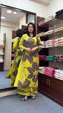 Anni Designer Women'S Rayon Blend Straight Printed Kurta With Palazzo (Nolaram Yellow_L_Yellow_Large),Yellow,L,Rayon Blend,Regular,