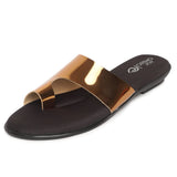 Ortho Joy Fancy Doctor Slippers | Soft Stylish Chappal For Women | Comfortable Flat Sandals For Women Stylish,Gold,8,B09VT45BJW