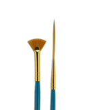 Fundamentals Short Handled Brush Set Economical Paint Brush Set No. 9 for Beginning Artists Mini Art Brushes #00 Fan and #10