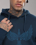 ADRO Hoodies for Men | Printed Regular Fit Hoodie for Men | Cotton Hoodie | Mens Hoodies | Sweatshirt for Men | Hooded Hoodie|H24-BIRD-SB-M Teal (Medium),Teal
