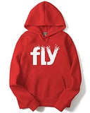 Adro Men'S Cotton Neck Hooded Sweatshirt (H21-M-Fly-Rd_Red_Xl)
