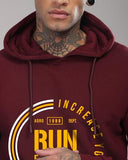Adro Men'S Cotton Neck Hooded Sweatshirt (H24-Fast-Mr_Maroon,MaroonApparel,M