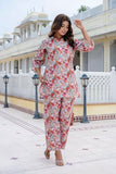 Lookmark Women'S Trendy Printed Cotton Blend Straight Orange Color Kurta And Palazzo Set (Az-Lm-P1-Ks2075 Orange-Xl)