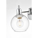 Living District Davian 1-Light Metal/Glass Swing Arm Wall Sconce In Chrome/Clear