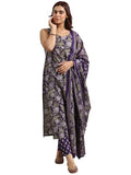 Libas Women'S Cotton Blend Kurta Set (400343R_Purple