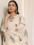 Libas Women'S Cotton Blend Kurta Sets (400623_Off White_Xl)