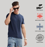 ADRO T Shirts Pack of 3 Mens Tshirts Cotton T Shirts for Men Pack of 3 T Shirts Regular fit Tshirts Combo T Shirts Solid Tshirt for Men | RCM3-PLN-NB-OL-BE-XL,Navy,Olive,Beige