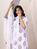 Libas Women'S Cotton Blend Kurta Sets (99542_White_M)