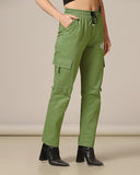 Toplot Cotton Multi-Pocket Cargo Pant For Women (Women-Up-Cargo-5178-Green-34),Green,34,B0CYQ972HX