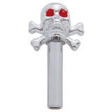 United Pacific 70029 Chrome Skull Door Lock Knobs Pack of Two